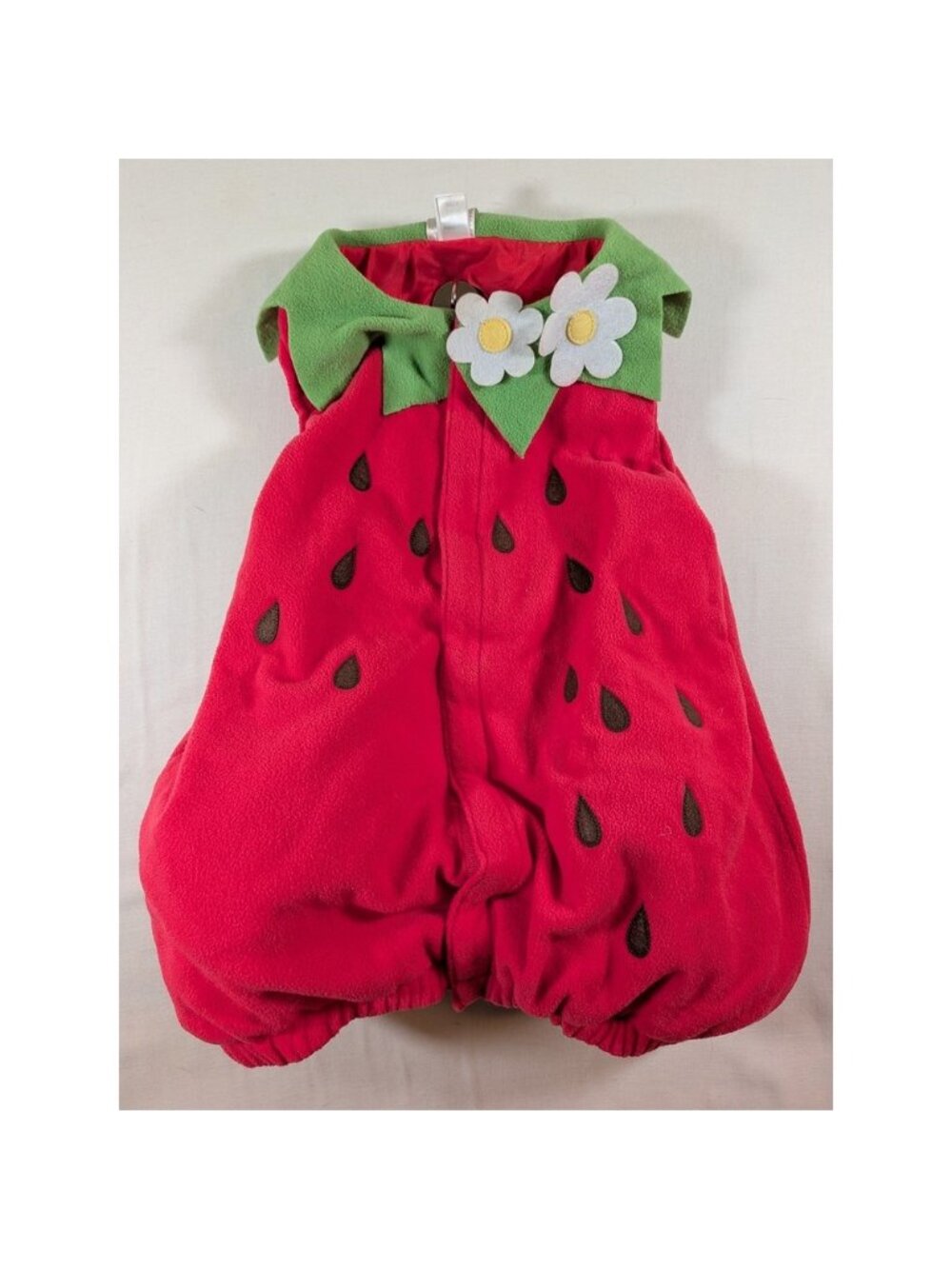 Old Navy Toddler Strawberry Fleece Halloween Costume Red Green 4T 5T